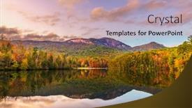  Presentation with mountain lake - Audience pleasing theme consisting of table-rock-mountain-pickens-south backdrop and a coral colored foreground