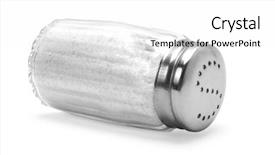  Presentation with background - Cool new PPT theme with table salt - saltshaker on white background backdrop and a white colored foreground