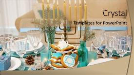  Presentation with living room - Cool new presentation theme with table served for hanukkah in living room backdrop and a coral colored foreground