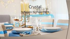  Presentation with hanukkah - Colorful PPT theme enhanced with table served for hanukkah in living room closeup backdrop and a lemonade colored foreground
