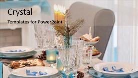  Presentation with hanukkah - Presentation with table served for hanukkah in living room closeup background and a mint green colored foreground
