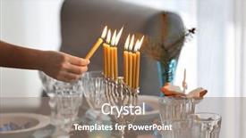  Presentation with hanukkah - PPT layouts featuring table served for hanukkah background and a gray colored foreground