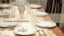  Presentation with customers - Cool new presentation design with table served in the restaurant ready for customers backdrop and a lemonade colored foreground