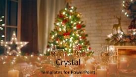  Presentation with merry christmas and new year - Slide set featuring merry christmas and happy new background and a red colored foreground