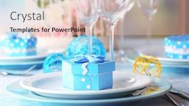  Presentation with tableware - Beautiful slide deck featuring table serving with colorful tableware close-up backdrop and a lemonade colored foreground