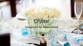  Presentation with wedding - Colorful slide set enhanced with table set for a wedding backdrop and a soft green colored foreground