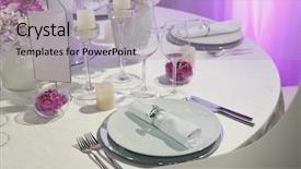  Presentation with elegant table setting - PPT theme with table set for an event background and a light blue colored foreground