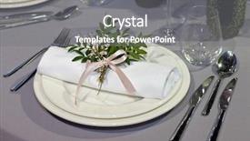  Presentation with elegant table setting - PPT theme consisting of table set for an event background and a gray colored foreground