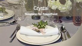  Presentation with elegant table setting - Slides featuring table set for an event background and a gray colored foreground