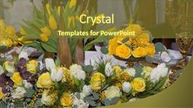  Presentation with elegant wedding - PPT theme having table set for an event background and a tawny brown colored foreground