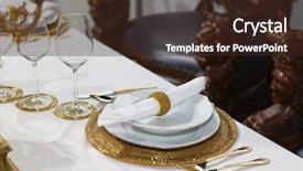  Presentation with elegant table setting - Audience pleasing slides consisting of table set for an event backdrop and a wine colored foreground