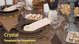  Presentation with elegant table setting - Theme enhanced with table set for an event background and a tawny brown colored foreground