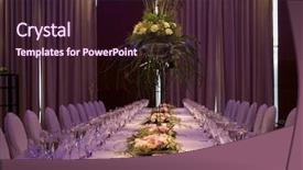  Presentation with wedding banquet table - Presentation enhanced with table set for elegant banquet background and a wine colored foreground