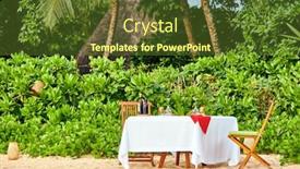  Presentation with romantic beach - Slides consisting of table-set-up-for-romantic background and a tawny brown colored foreground