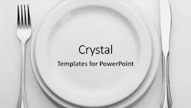  Presentation with white plate - Slides featuring table setting - white empty plate with fork background and a light gray colored foreground