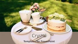  Presentation with teapot - Presentation theme with table-setting-ceramic-teapot-teacups background and a lemonade colored foreground