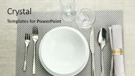  Presentation with table setting - Beautiful presentation theme featuring table setting close up backdrop and a light gray colored foreground