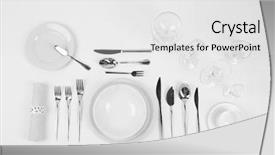  Presentation with table setting - Presentation theme consisting of table setting close up background and a white colored foreground
