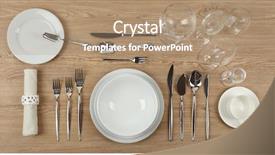  Presentation with table setting - Theme with table setting close up background and a coral colored foreground