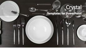  Presentation with table setting - Presentation theme featuring table setting close up background and a dark gray colored foreground