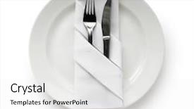  Presentation with table napkin - Cool new slide set with table setting folded napkin backdrop and a white colored foreground