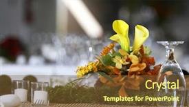  Presentation with elegant table setting - Slide deck enhanced with table setting for a wedding background and a  colored foreground