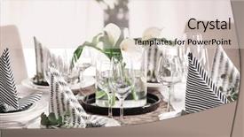  Presentation with table setting - Audience pleasing PPT theme consisting of table setting for dinner backdrop and a lemonade colored foreground