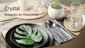  Presentation with table setting - Cool new presentation theme with table setting for dinner backdrop and a lemonade colored foreground