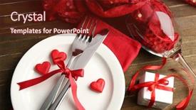  Presentation with table setting - PPT theme enhanced with table setting for valentine day background and a tawny brown colored foreground