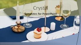  Presentation with flower candles - Beautiful presentation featuring table-setting-glasses-candles-flower backdrop and a yellow colored foreground