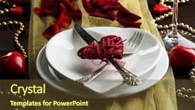  Presentation with table setting - Theme enhanced with table setting of valentines day background and a tawny brown colored foreground