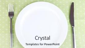  Presentation with tablecloth - Amazing presentation design having table-setting-on-colorful-tablecloth backdrop and a sky blue colored foreground