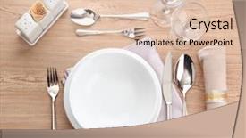  Presentation with table setting - Cool new presentation theme with table setting on wooden table backdrop and a  colored foreground