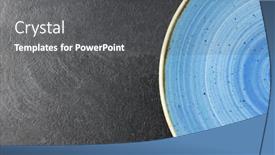  Presentation with tableware - Cool new slide set with ceramic plate on slate background backdrop and a gray colored foreground