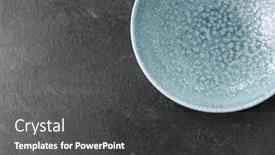  Presentation with tableware - Slides featuring ceramic plate on slate background background and a dark gray colored foreground