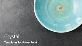  Presentation with tableware - Slide deck having ceramic plate on slate background background and a dark gray colored foreground