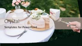  Presentation with tea cake - Presentation enhanced with table-setting-tea-party-female background and a lemonade colored foreground