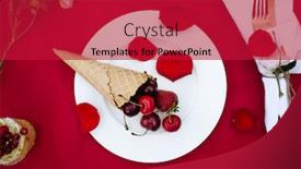  Presentation with tea party - Slides featuring table-setting-tea-party-waffle background and a crimson colored foreground