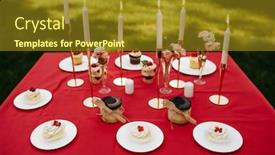  Presentation with tea party - Slides with table-setting-tea-party background and a tawny brown colored foreground