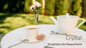  Presentation with tea party - Audience pleasing presentation consisting of table-setting-tea-party backdrop and a lemonade colored foreground