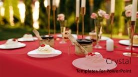  Presentation with tea party - Theme featuring table-setting-tea-party background and a red colored foreground