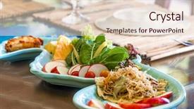  Presentation with summer time - Beautiful slide deck featuring table setup in outdoor cafe backdrop and a lemonade colored foreground