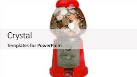  Presentation with quarter - Amazing theme having table-sized gum ball machine backdrop and a white colored foreground