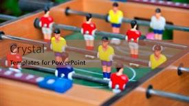  Presentation with soccer - PPT layouts consisting of table-soccer-indoors-with-yellow background and a red colored foreground