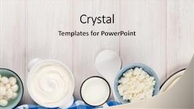  Presentation with milk dairy - Colorful presentation theme enhanced with table sour cream milk cheese backdrop and a white colored foreground