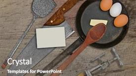  Presentation with business card - Slides consisting of table space on business card background and a gray colored foreground