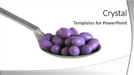  Presentation with vitamin - PPT theme with table spoon heaped with vitamin pills over white background and a white colored foreground