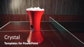  Presentation with table tennis - Slide set featuring table-tennis-balls background and a tawny brown colored foreground