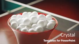  Presentation with table tennis - Amazing PPT layouts having table-tennis-balls backdrop and a tawny brown colored foreground