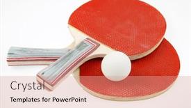  Presentation with table tennis - Presentation having table tennis bats and ball background and a coral colored foreground